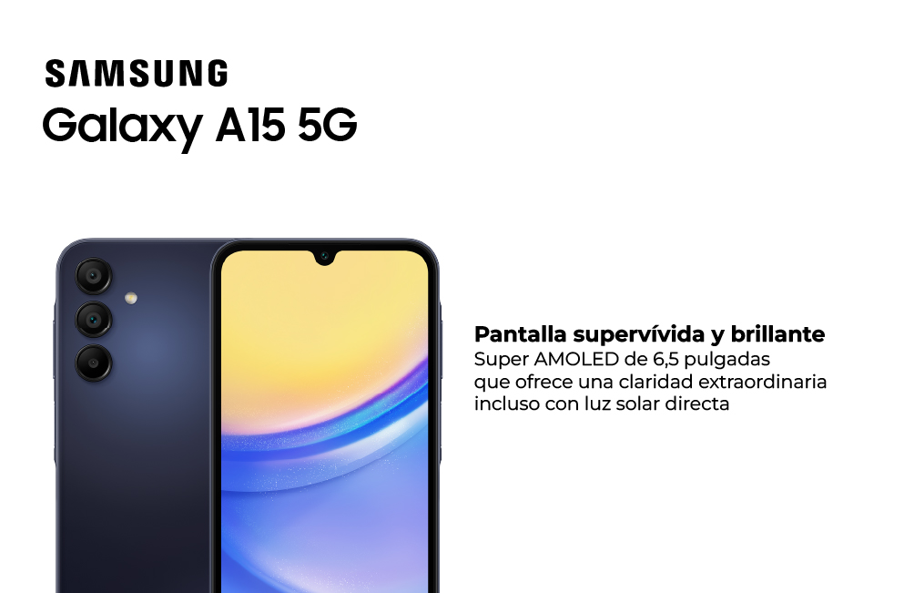 Samsung Galaxy A15 5G, pantalla super vívida y brillante