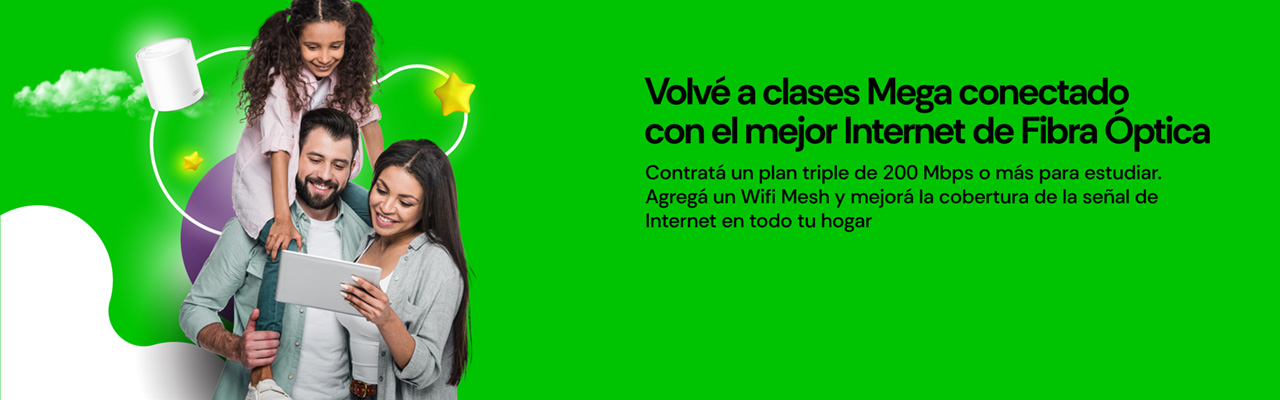 Volvé a clases Mega conectado con el mejor Internet de Fibra Óptica