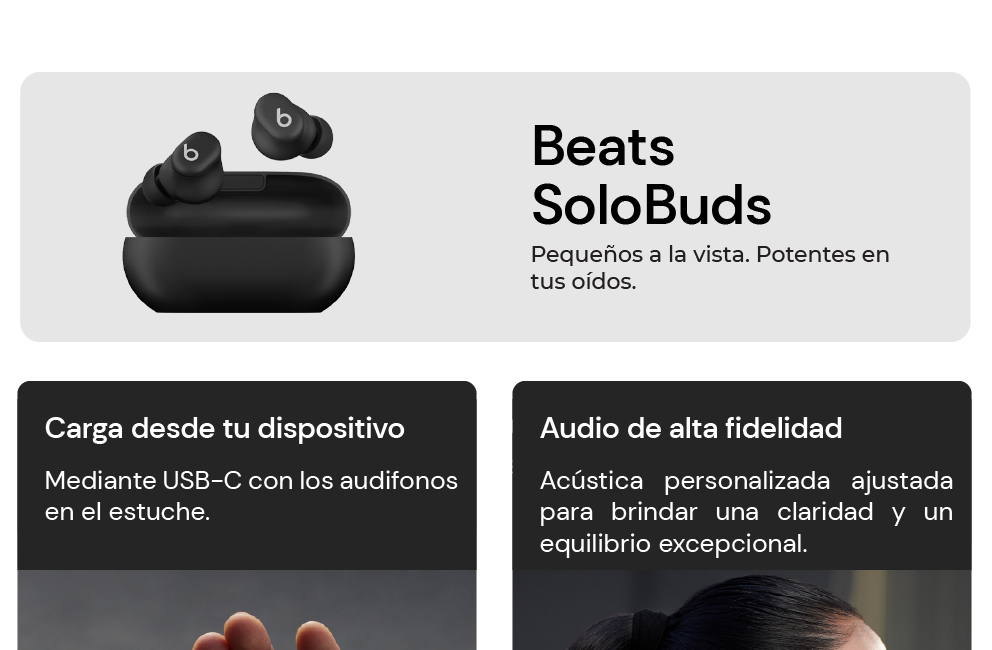 Beats Solo Buds, pequeños a la vista, potentes en tus oídos