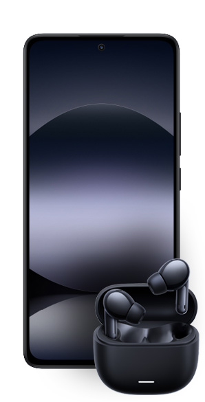 Xiaomi Redmi Note 14 vista frontal con regalo