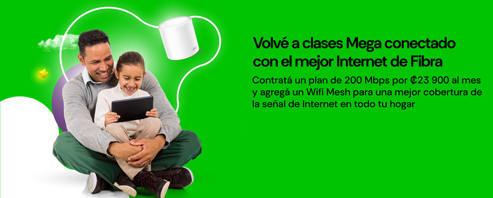 Volvé a clases Mega conectado con el mejor Internet de Fibra Óptica