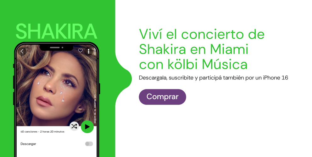 kölbi música te lleva a ver a Shakira en Miami. Descargala, suscribite y participá