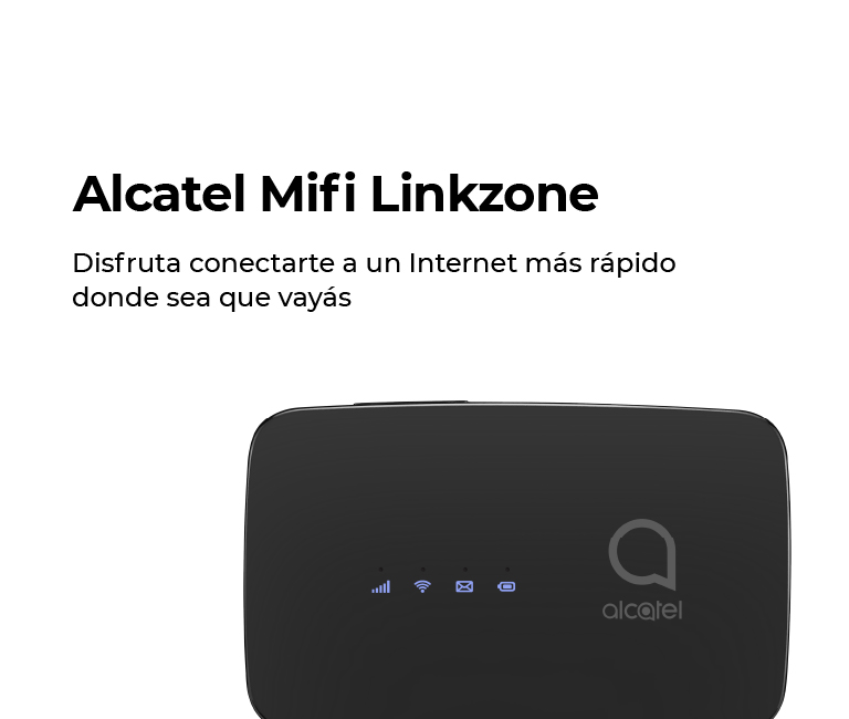Disfrutá conectarte a un Internet más rápido donde sea que vayás con el MIFI Alcatel LINKZONE