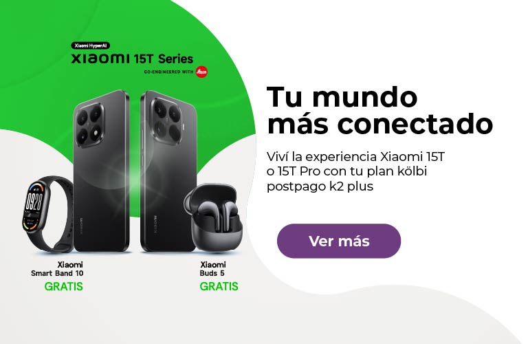 Tu mundo más conectado! Viví la experiencia Xiaomi 15T o 15T Pro con tu plan kölbi postpago k2 plu