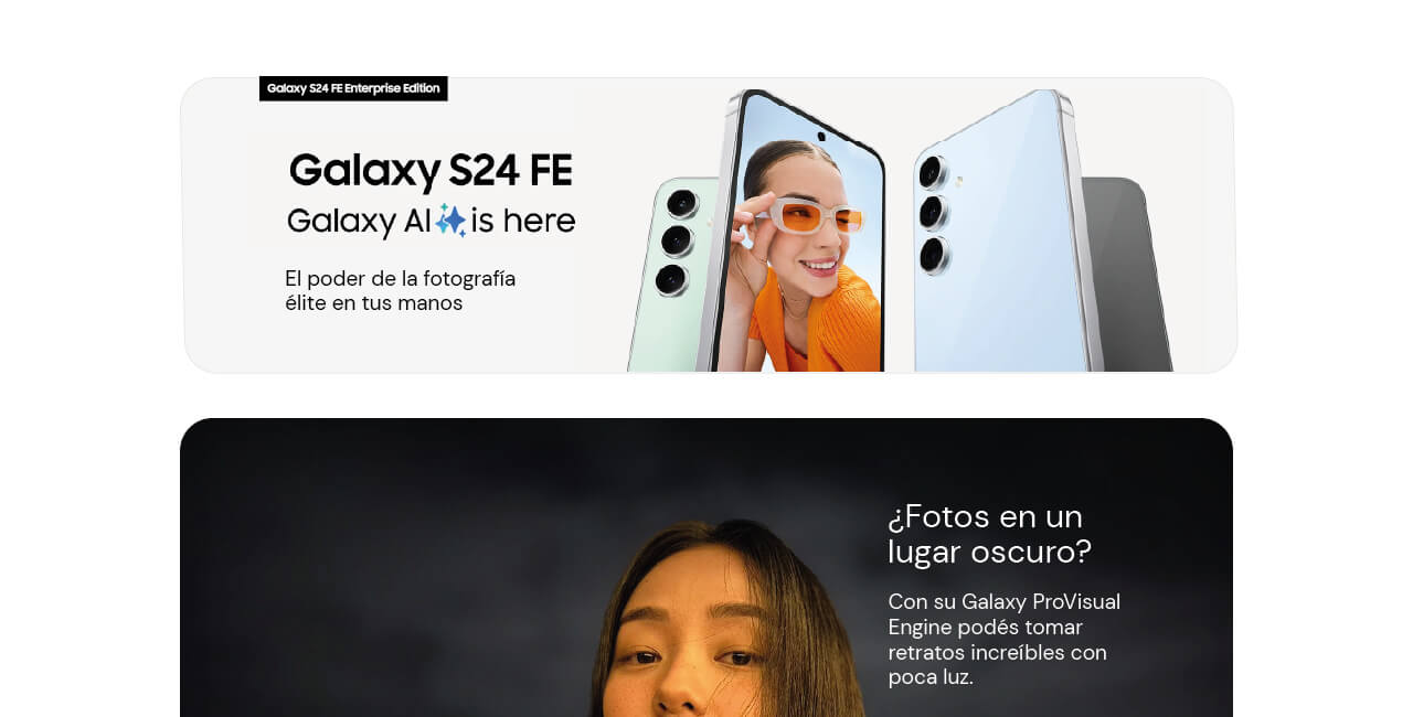 Galaxy S24 FE Enterprise Edition El poder de la fotografía élite en tus manos