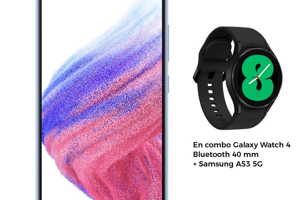  En combo Galaxy Watch 4 Bluetooth 40 mm + Samsung A53 5G
