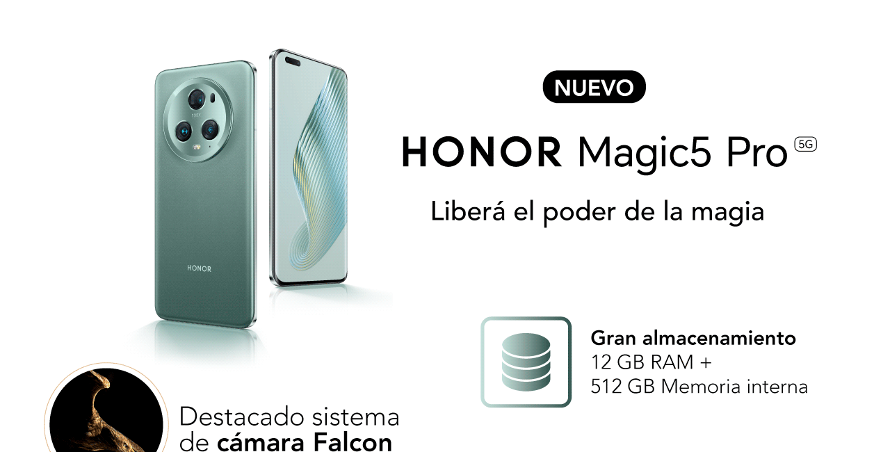 HONOR Magic5 pro, sistema de cámara Falcon y almacenamiento de 12GB Ram y 512GB de memoria