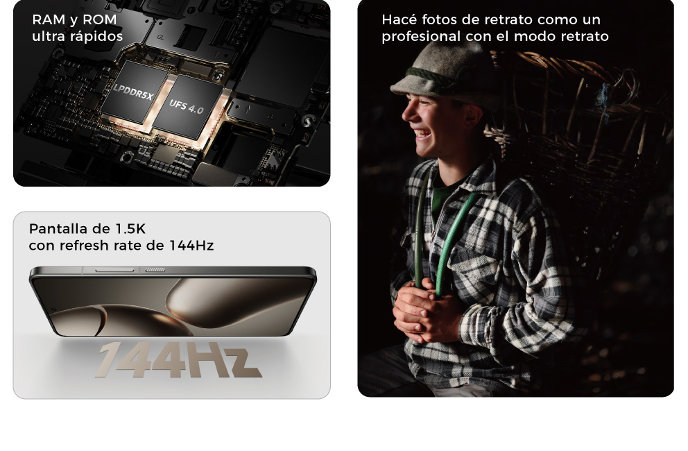 Pantalla de 1.5k con refresh rate de 144Hz