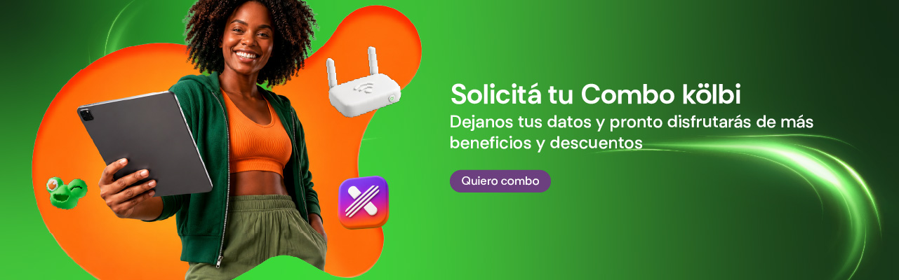 Solicitá tu combo kölbi, dejanos tus datos y pronto disfrutarás de más beneficios y descuentos