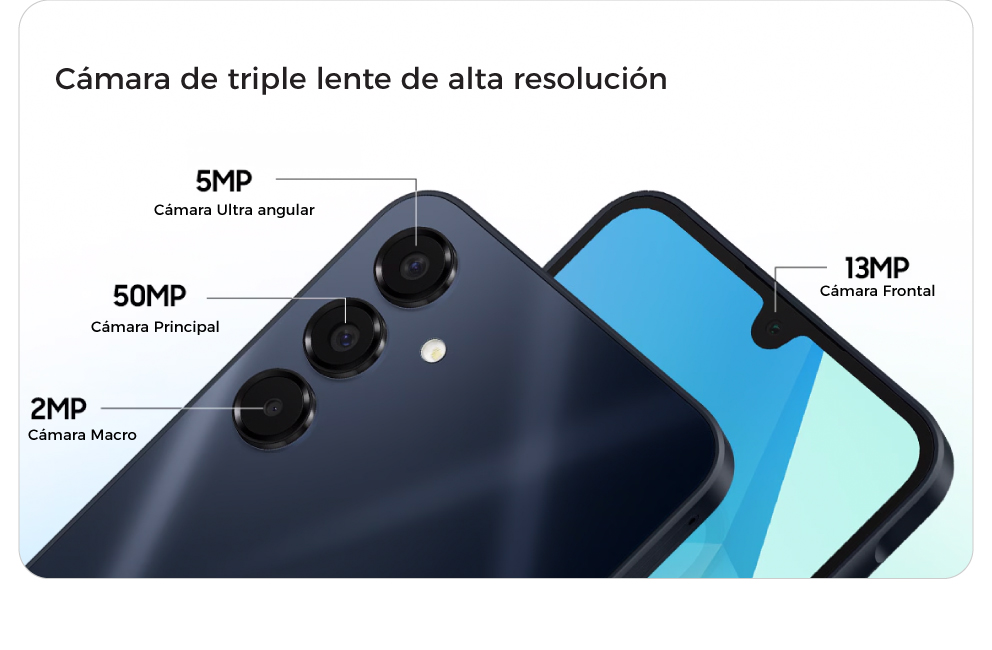 Cámara de triple lente e alta resolución