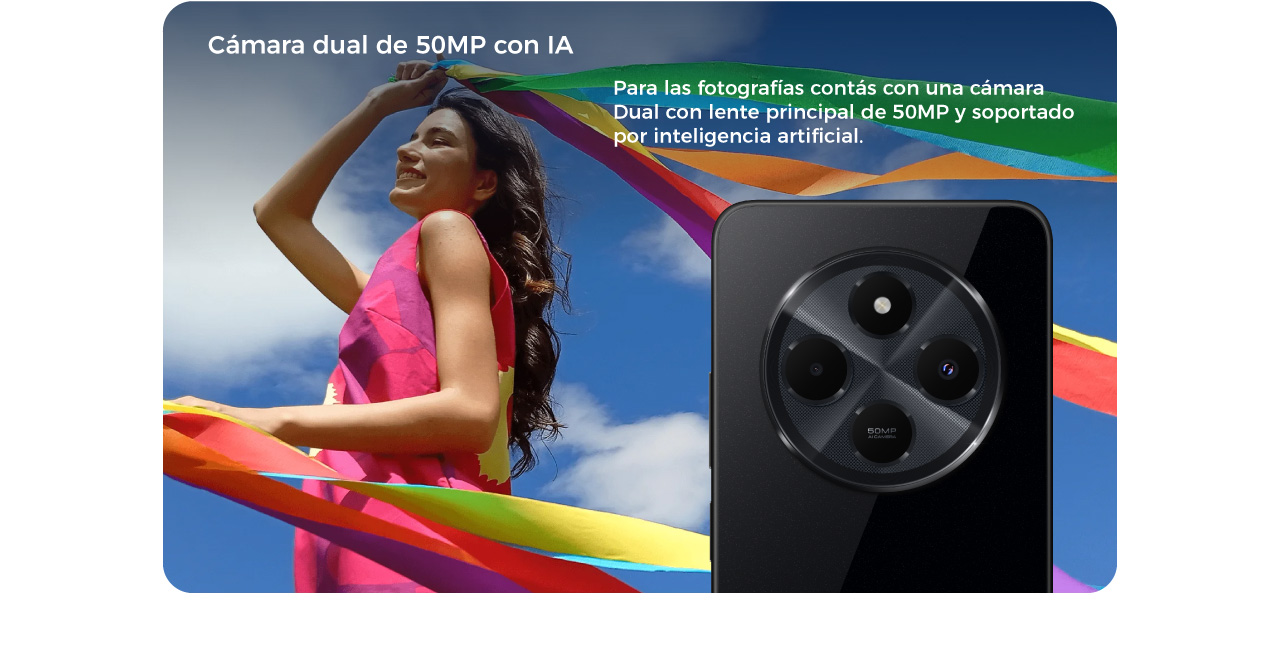 Cámara dual de 50MP con IA
