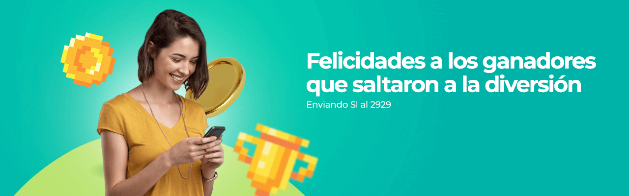 Felicidades a los ganadores que saltaron a la diversión enviando SI al 2929
