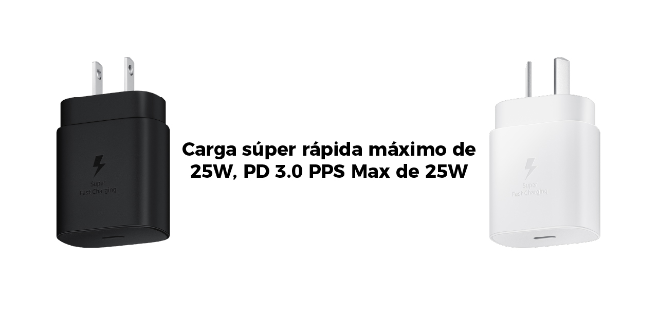 Carga súper rápida máximo de 25W, PD 3.0 PPS Max de 25W