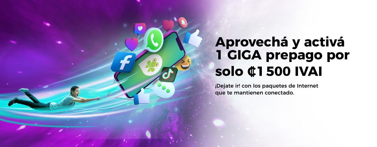 Aprovechá y activá 1 giga prepago por solo 1500 colones IVAI, ver más