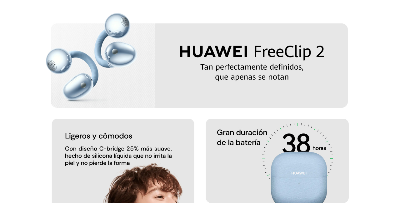 Huawei FreeClip2, Tan perfectamente definidos, que apenas se notan