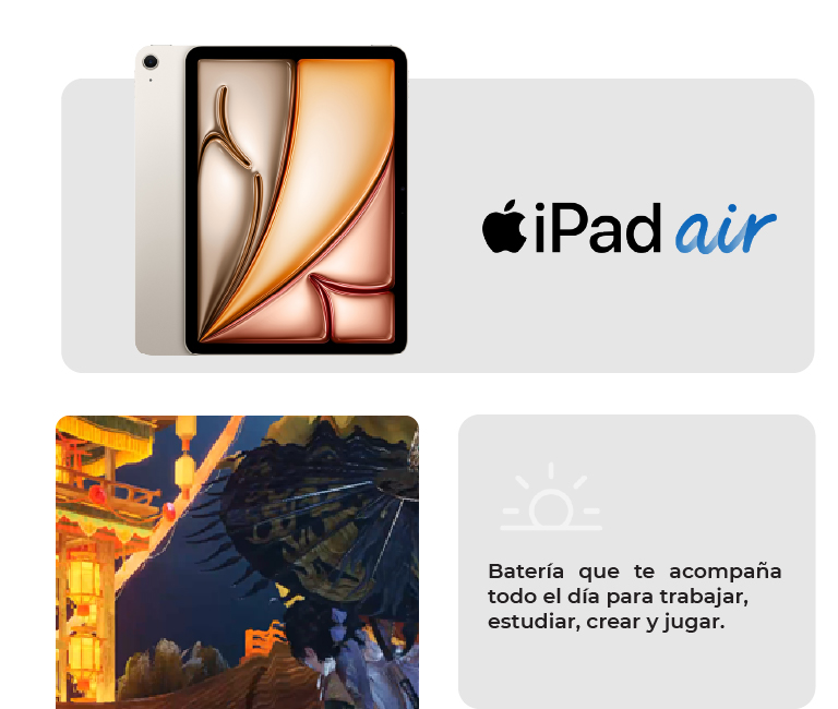 iPad air, con bateria que te acompaña todo el día