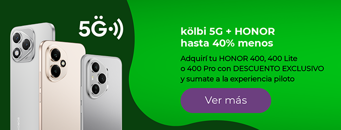 40% descuento en HONOR serie 400 y experiencia kölbi 5G