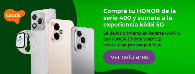 Comprá tu HONOR de la serie 400 y sumate a la experiencia kölbi 5G