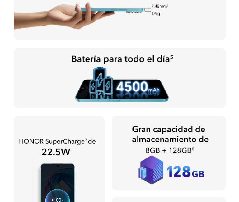 HONOR X8A, diseño elegante, con una batería para todo el día y gran capacidad de almacenamiento