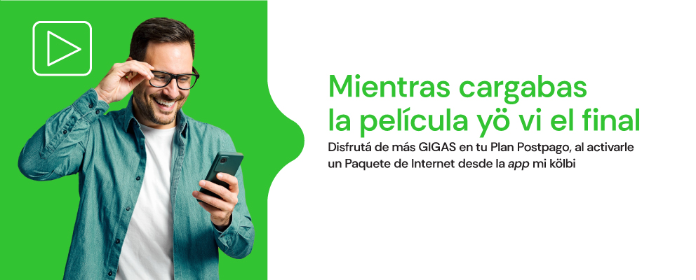 Disfrutá de más GIGAS en tu plan al activarle un paquete de Internet desde la app kolbi.