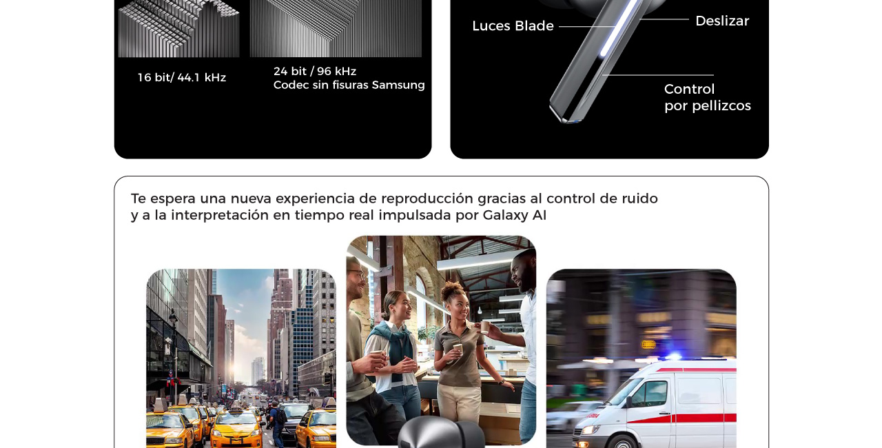 Te espera una nueva experiencia de reproducción gracias al control de ruido impulsado por Galaxy AI