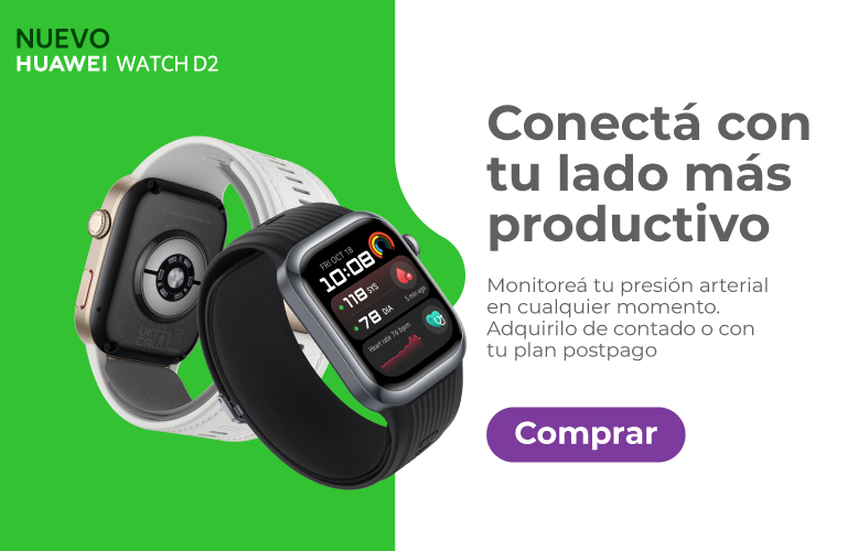 Huawei Watch D2 Conectá con tu lado más productivo y monitoreá tu presión 