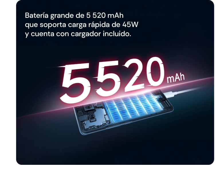 Batería grande de 5 520 mAh