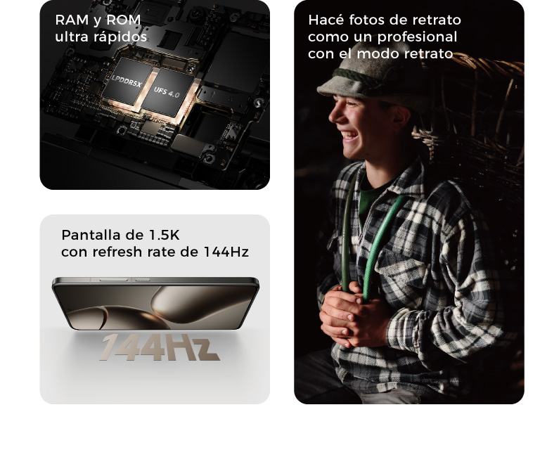 Pantalla de 1.5k con refresh rate de 144Hz