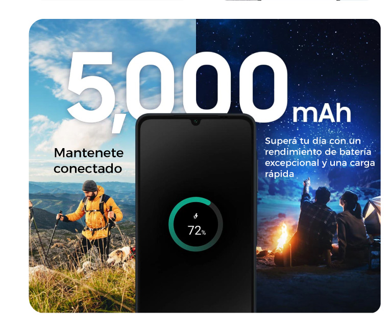 Superá tu día con un rendimiento de batería excepcional y una carga rápida