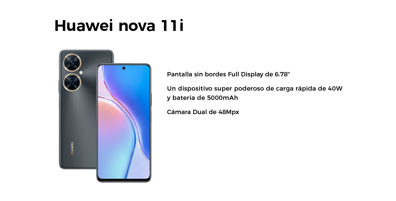 Huawei nova 11i, pantalla sin bordes, full display