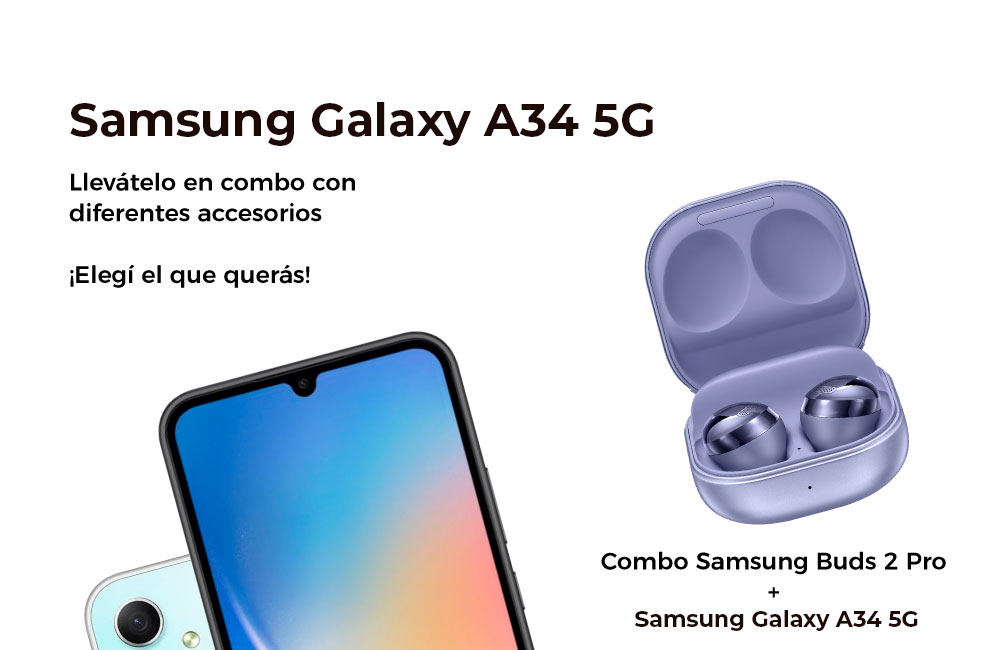 Combo Samsung Buds 2 Pro + Samsung Galaxy A34 5G