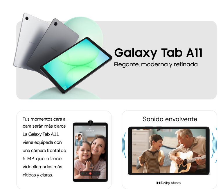 Samsung Galaxy Tab A11. Tus momentos cara a cara serán más claros
