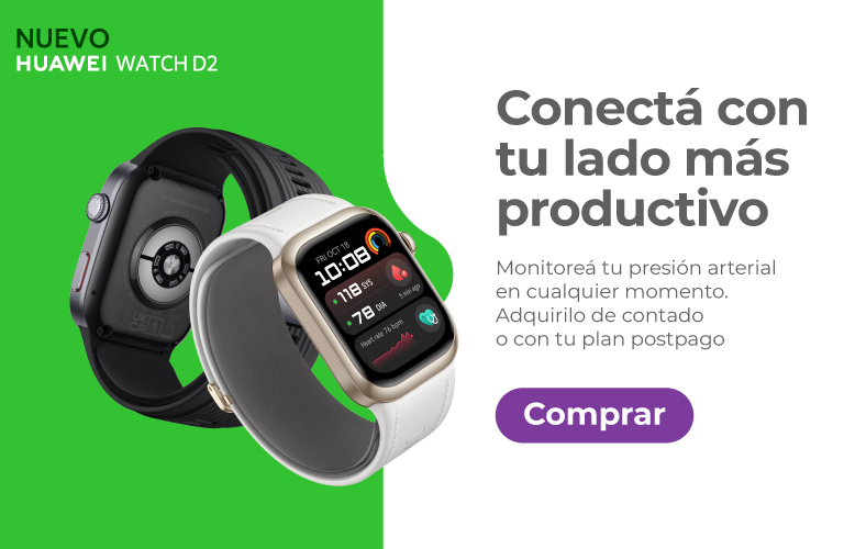 Huawei Watch D2 Conectá con tu lado más productivo y monitoreá tu presión 
