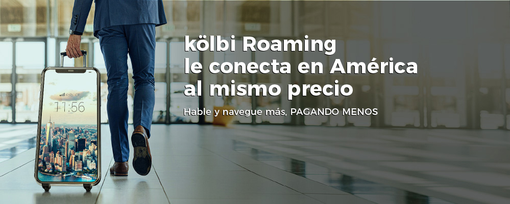 kölbi Roaming le conecta en todo América al mismo precio. Hable y navegue más, pagando menos. 