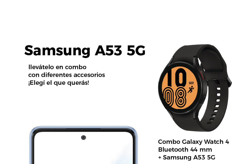 Combo Galaxy Watch 4 Bluetooth 44 mm + Samsung A53 5G