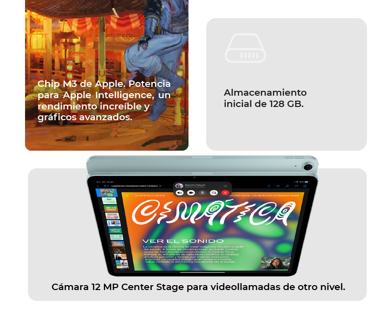 iPad air, con la potencia del chip M3 de apple