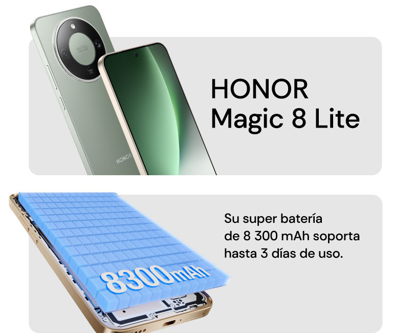 HONOR Magic 8 Lite, su super batería de 8300 mAh, soporta 3 días de uso  