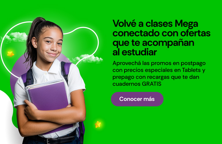 Volvé a clases Mega conectado con ofertas que te acompañan al estudiar