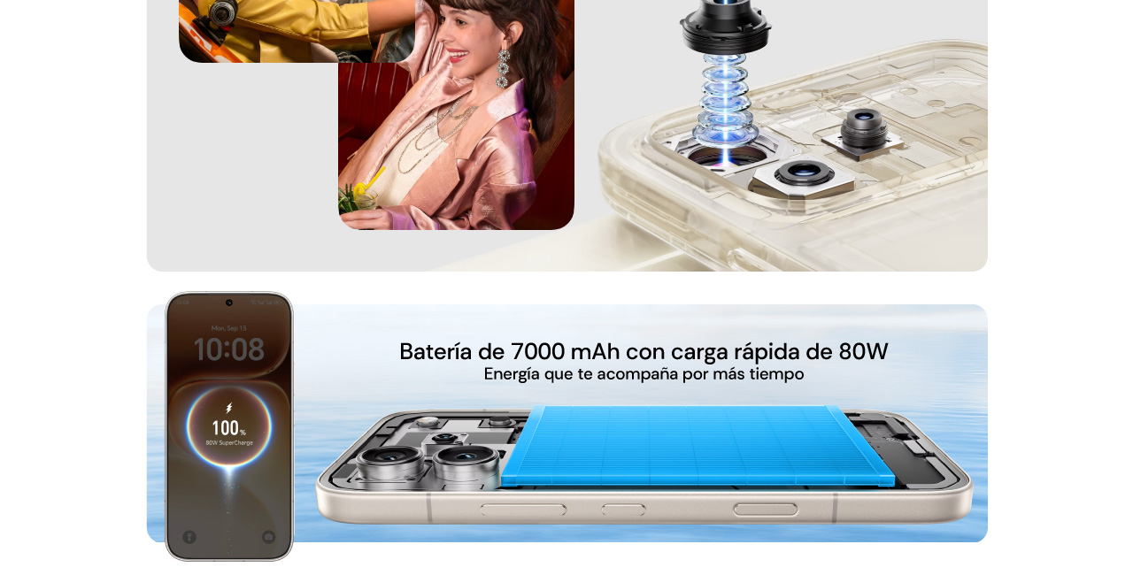 Batería de 7000 mAh con carga rápica de 80W