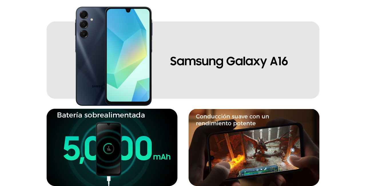 Samsung Galaxy A16 con batería sobrealimentada