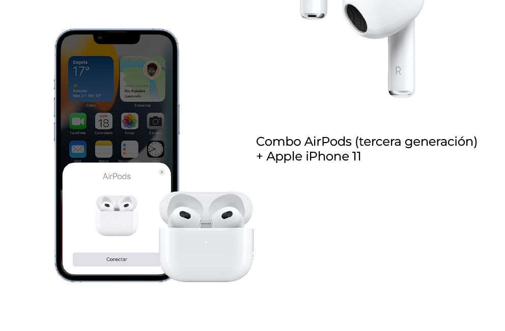  En combo Airpods (tercera generación) + Apple iPhone 11