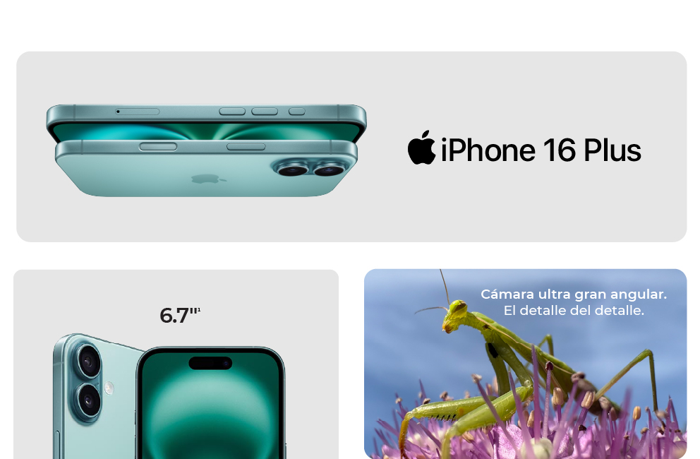 iPhone 16 Plus con cámara ultra gran angular
