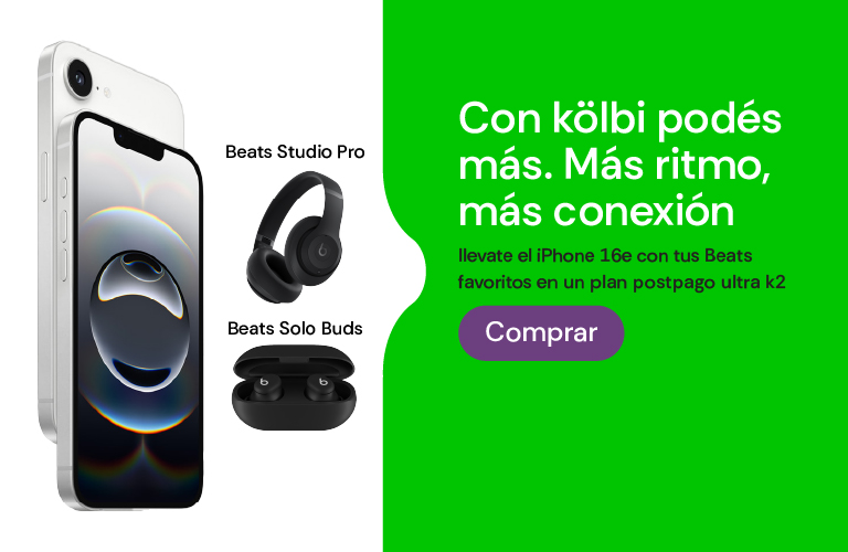 Llevate el iPhone 16e con tus Beats favoritos en un plan postpago ultra k2
