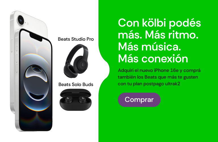 Llevate el iPhone 16e con tus Beats favoritos en un plan postpago ultra k2