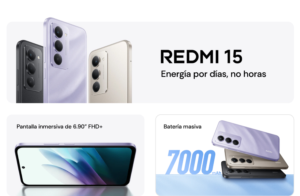 Xiaomi Redmi 15 energía por días, no horas