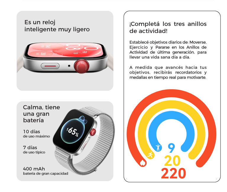 Es un reloj inteligente muy ligero y con muchas funciones