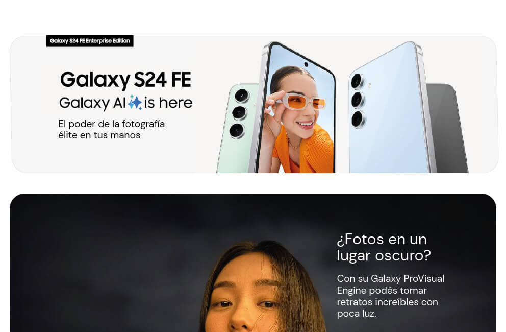 Galaxy S24 FE Enterprise Edition El poder de la fotografía élite en tus manos