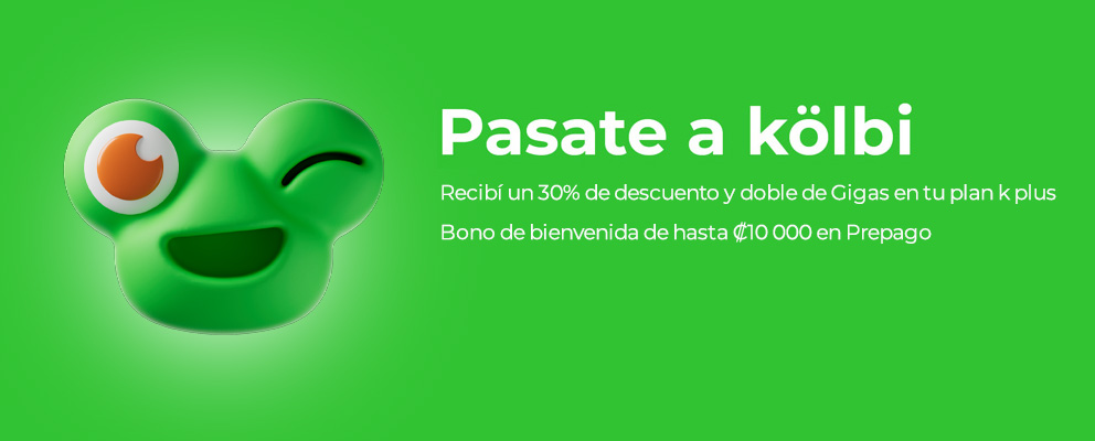 Pasate a kölbi y recibí un 30% de descuento en plan postpago o bono de 10.000 colones en prepago
