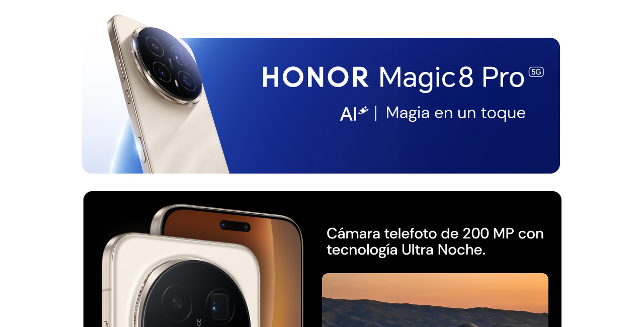 HONOR Magic 8 Pro Cámara Telefoto de 200MP con tecnología Ultra Noche