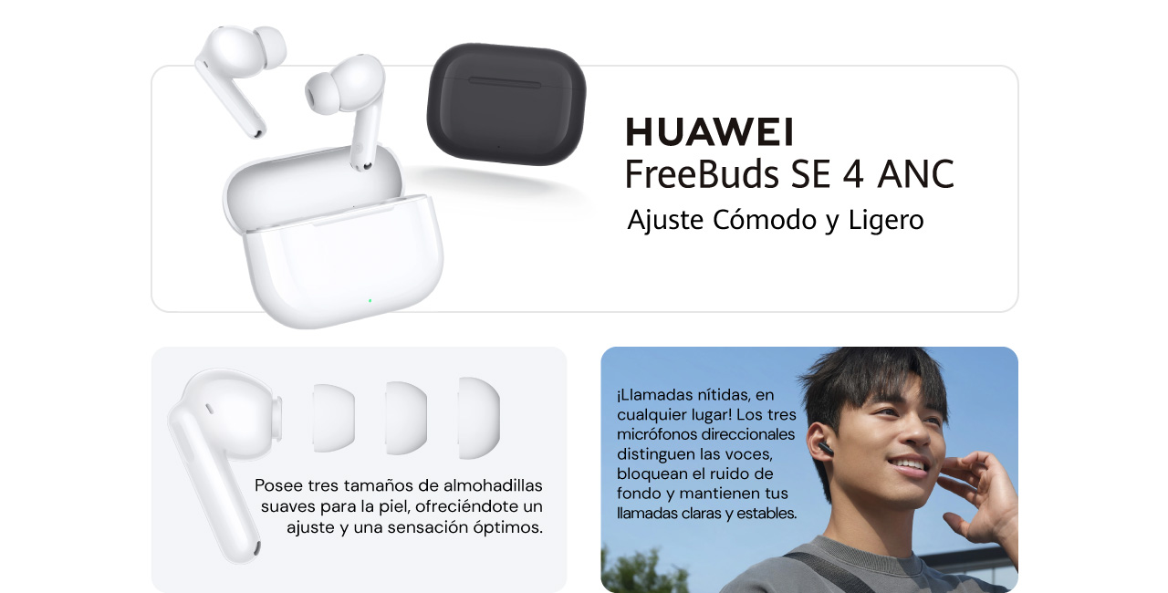 HUAWEI FreeBuds SE 4 ANC Ajuste cómodo y ligero
